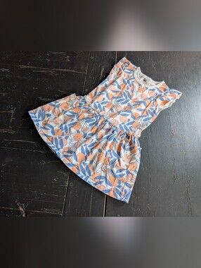 Tea Collection Flutter Sleeve Pocket Dress Mediterranean Citrus Cottagecore
